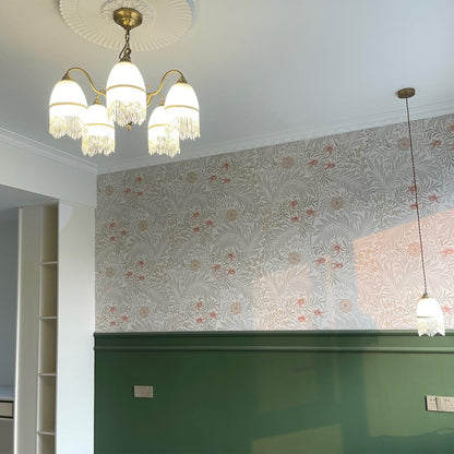 Mesh Tassel Glass Chandelier with Adjustable Height