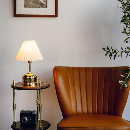 Antique Metal Table Lamp with Adjustable Brightness — front view