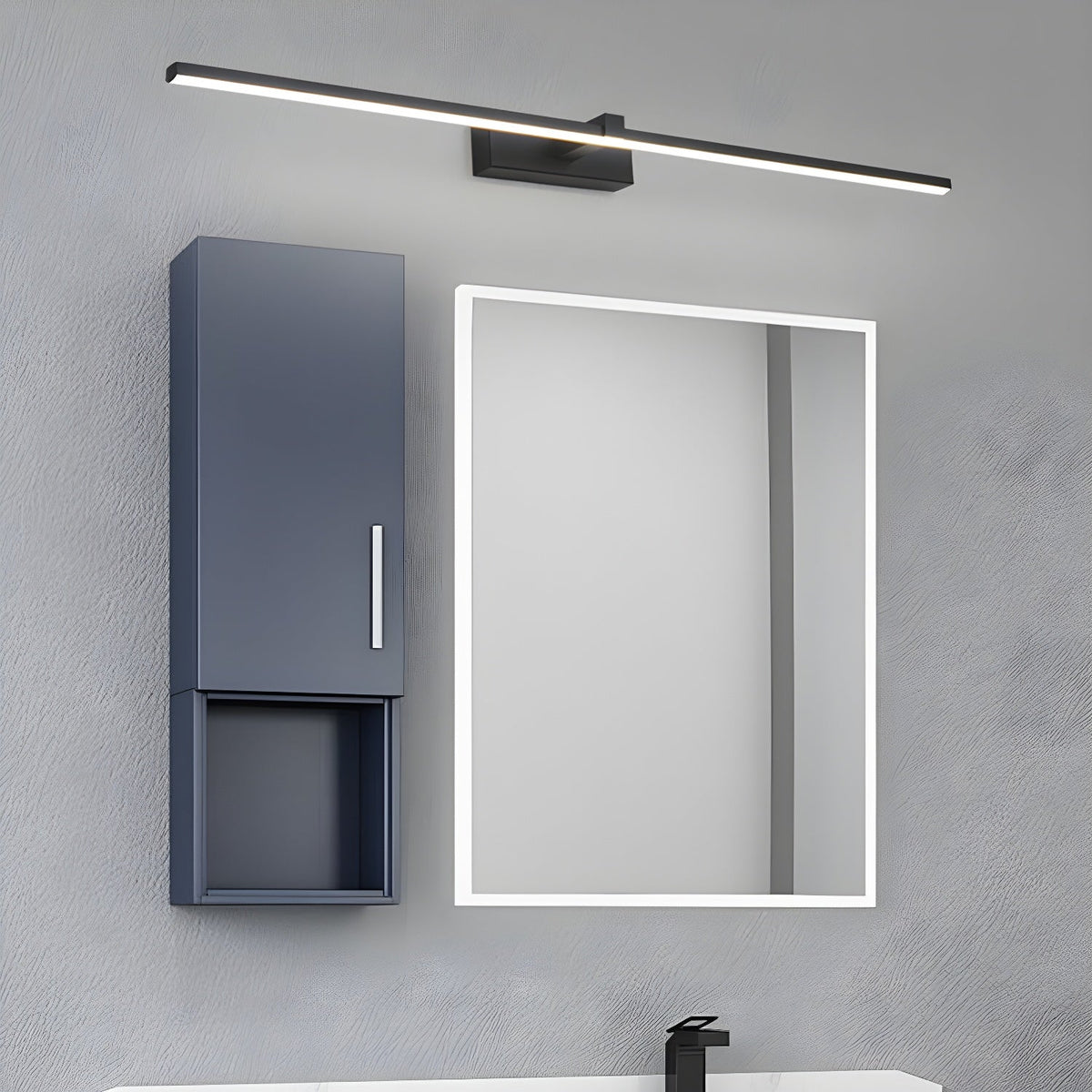 Metal Linear Mirror Wall Light, Dimmable LED