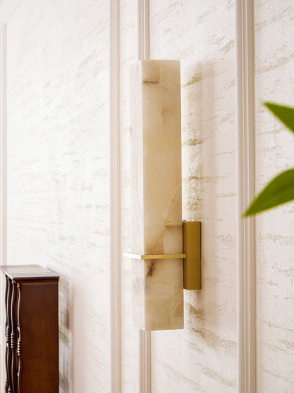 Alabaster Wall Sconce with Adjustable Brightness