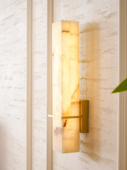 Alabaster Wall Sconce with Adjustable Brightness
