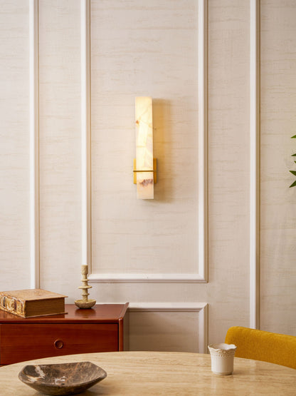 Alabaster Wall Sconce with Adjustable Brightness