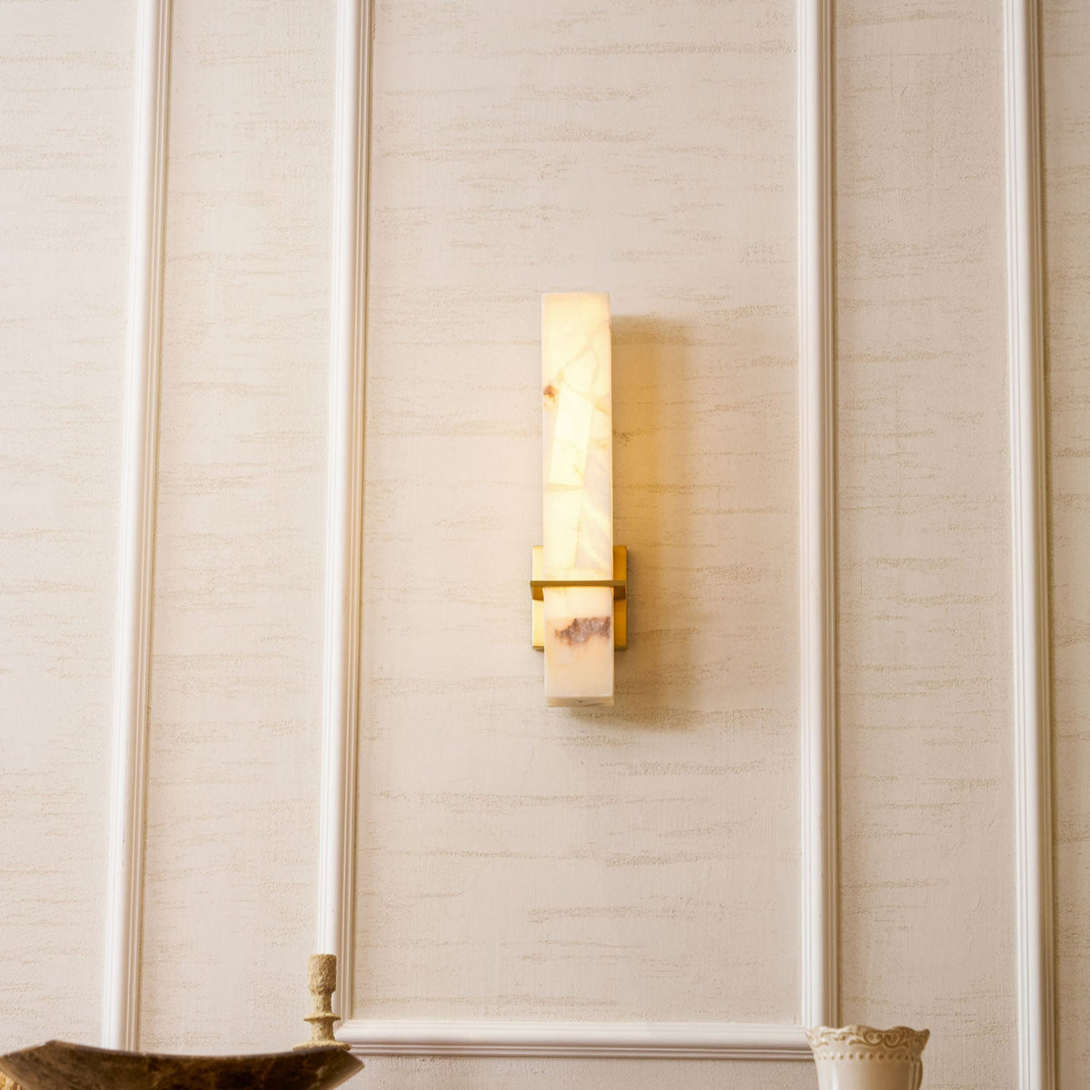 Alabaster Wall Sconce with Adjustable Brightness