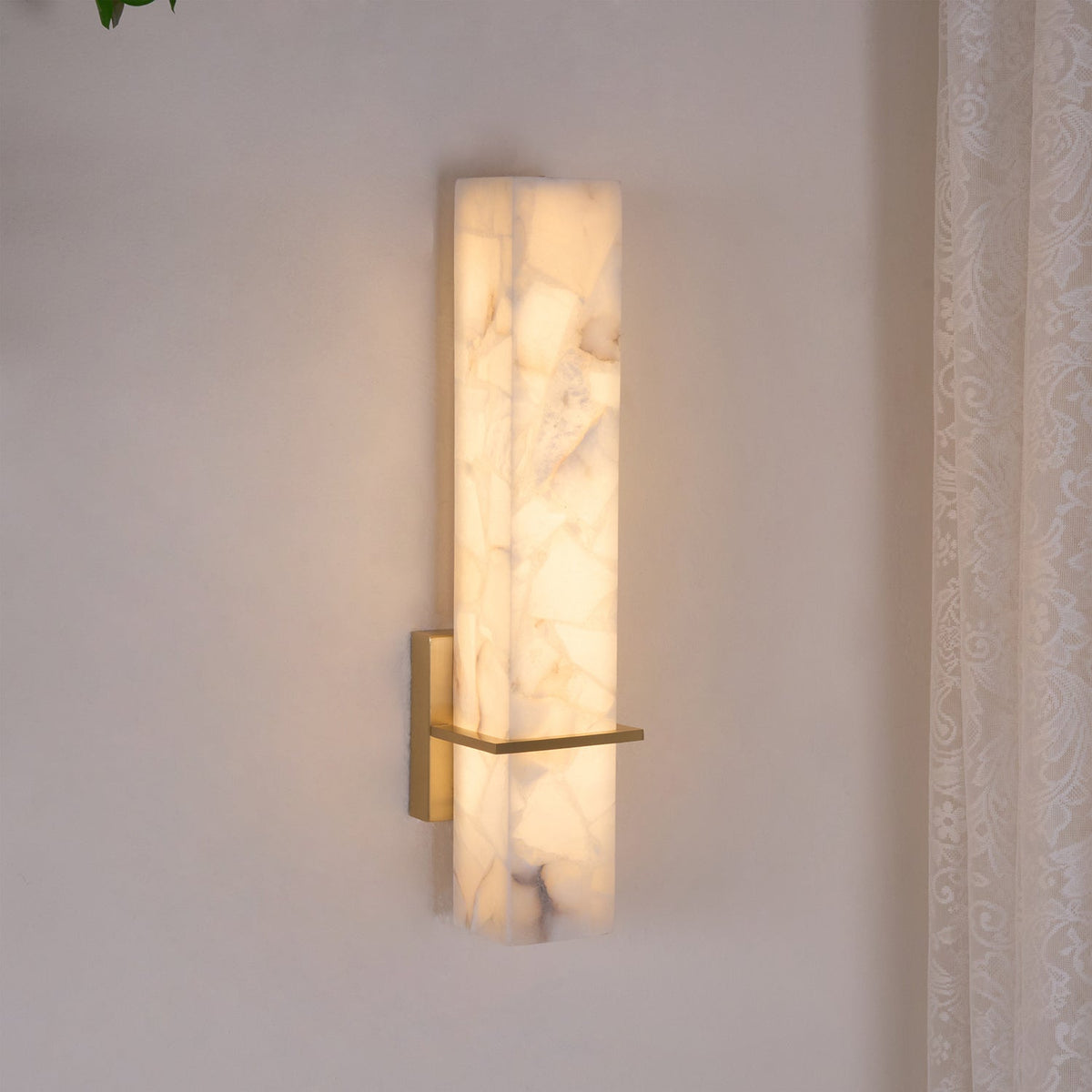 Alabaster Wall Sconce with Adjustable Brightness — alternate angle