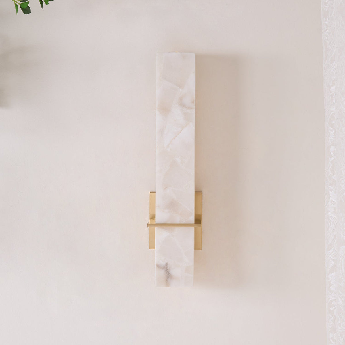 Alabaster Wall Sconce with Adjustable Brightness — front view