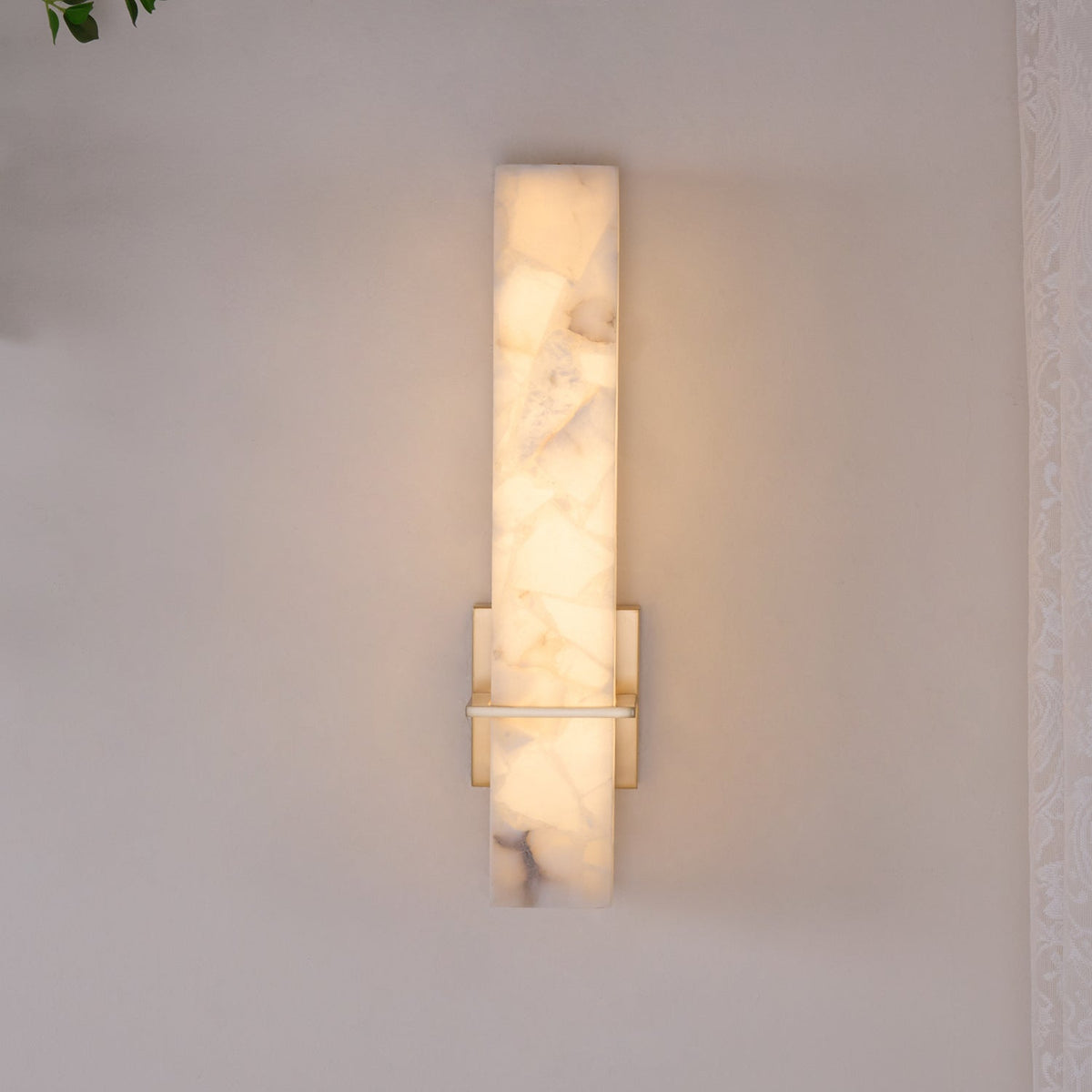 Alabaster Wall Sconce with Adjustable Brightness — lifestyle view
