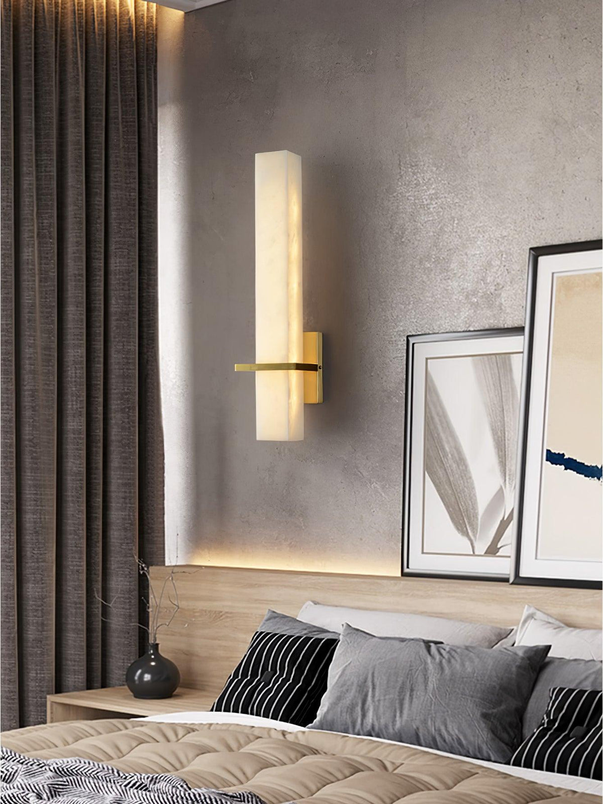 Alabaster Wall Sconce with Adjustable Brightness