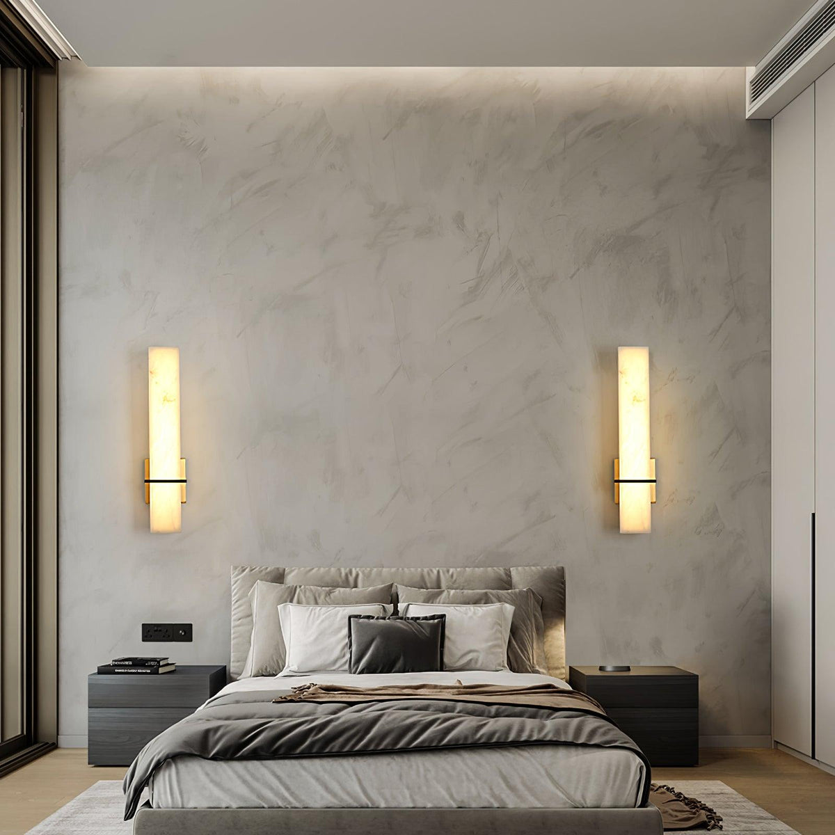 Alabaster Wall Sconce with Adjustable Brightness