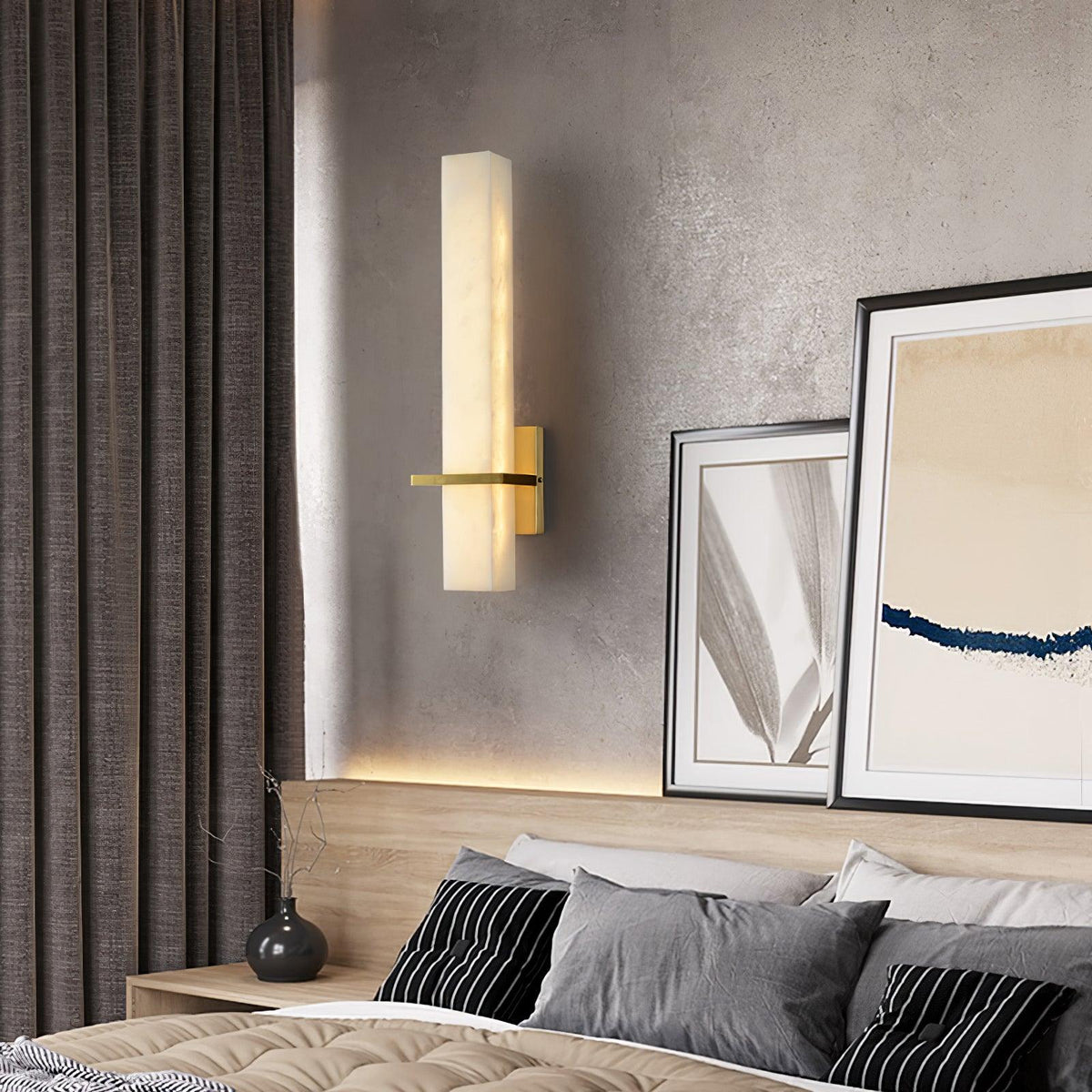 Alabaster Wall Sconce with Adjustable Brightness