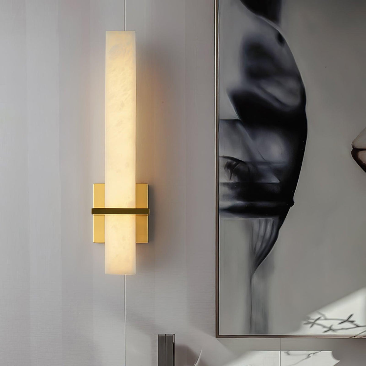 Alabaster Wall Sconce with Adjustable Brightness