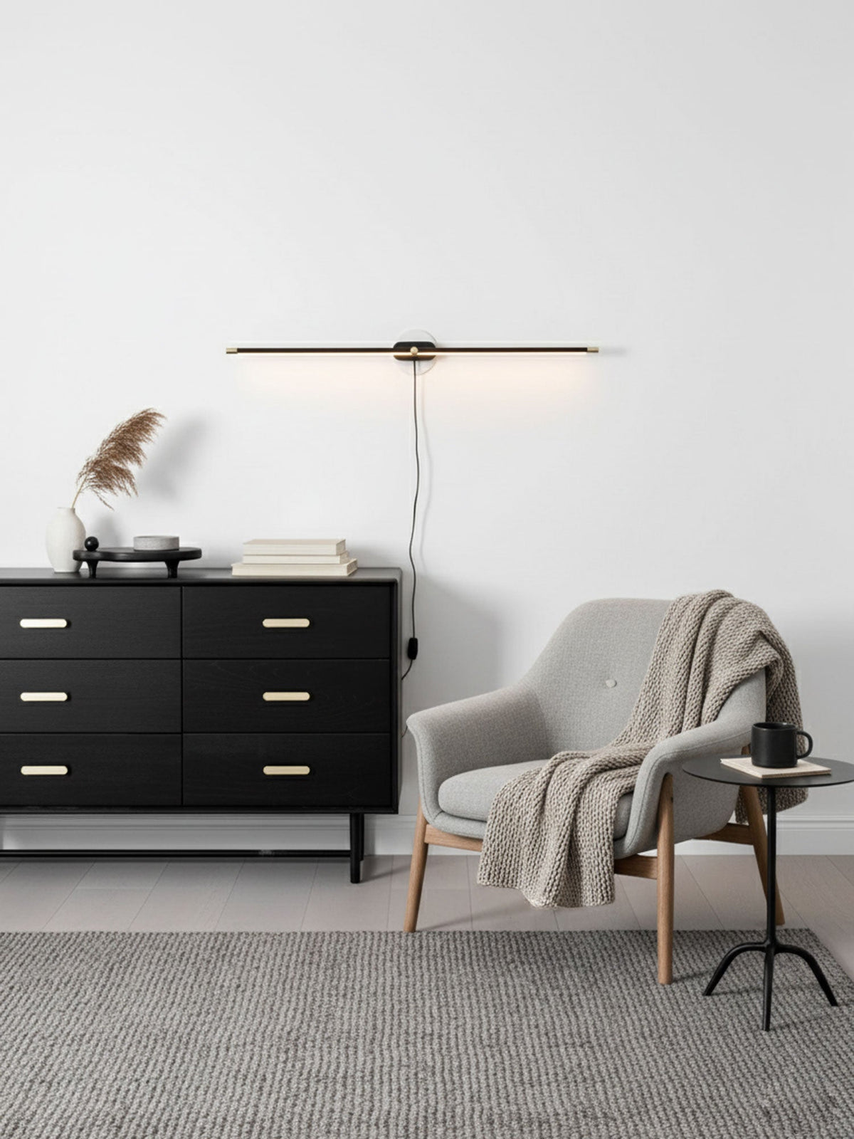 Minimalist Linear Wall Lamp, Dimmable LED