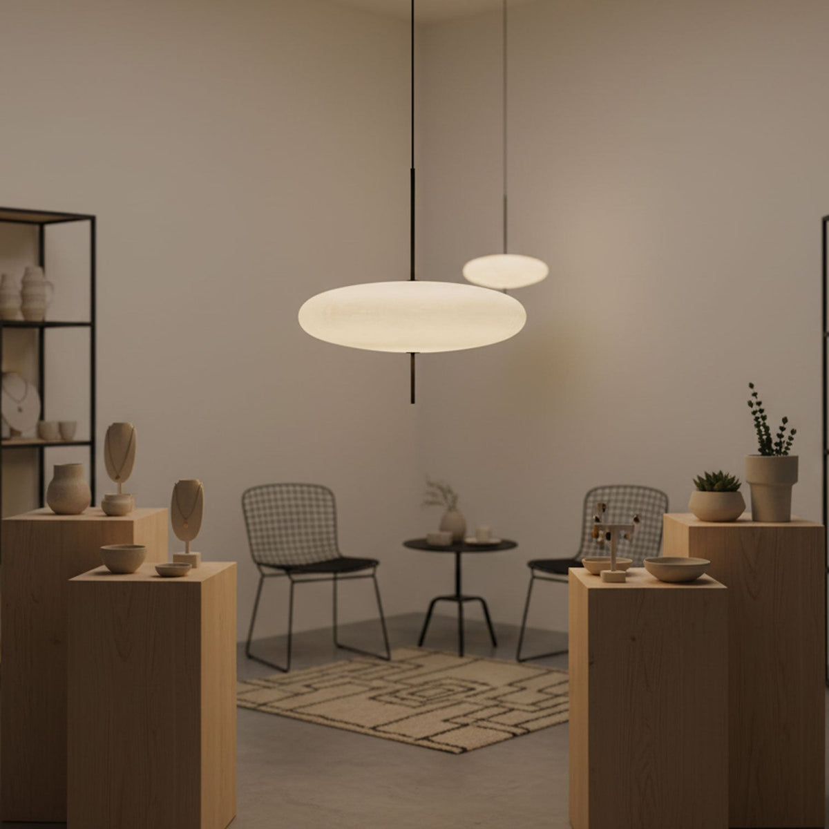 Opal Disc Suspension Lamp Position 7