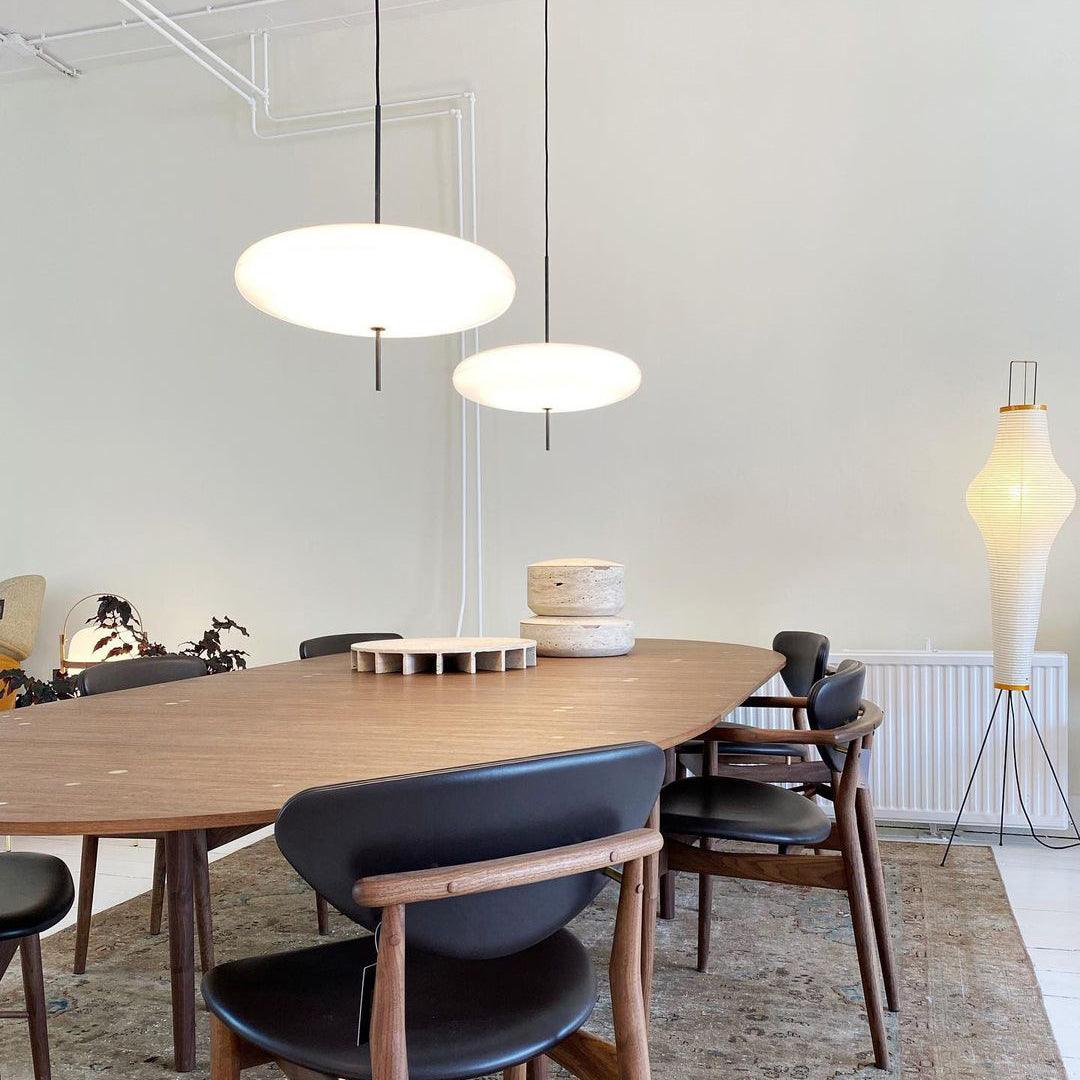 Opal Disc Suspension Lamp, Soft Ambient Light — detail view