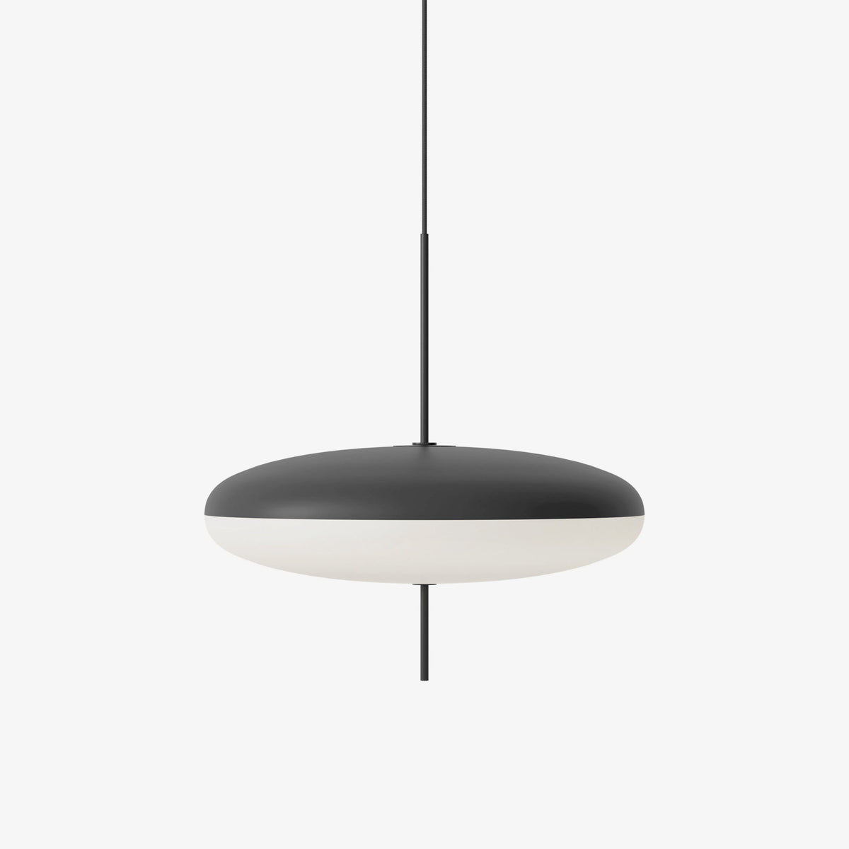 Opal Disc Suspension Lamp, Soft Ambient Light — front view