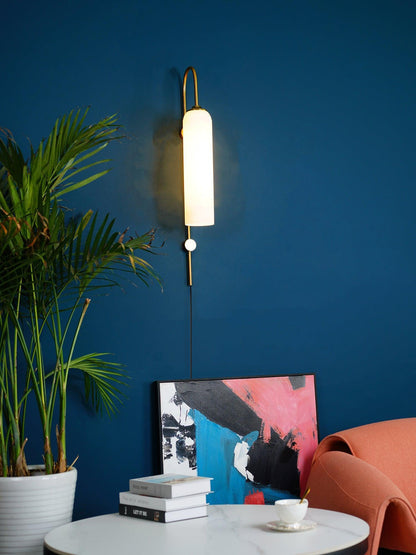 Sleek Glass Plug-In Wall Lamp, 7 Glass Colors