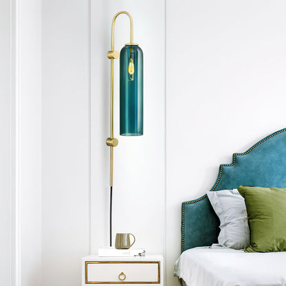 Sleek Glass Plug-In Wall Lamp, 7 Glass Colors