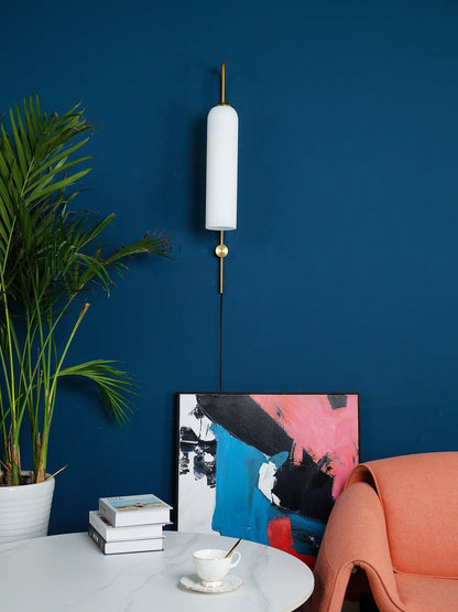 Sleek Glass Plug-In Wall Lamp, 7 Glass Colors