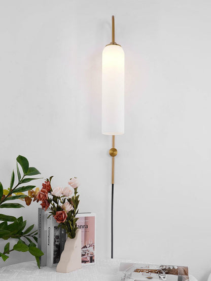 Sleek Glass Plug-In Wall Lamp, 7 Glass Colors