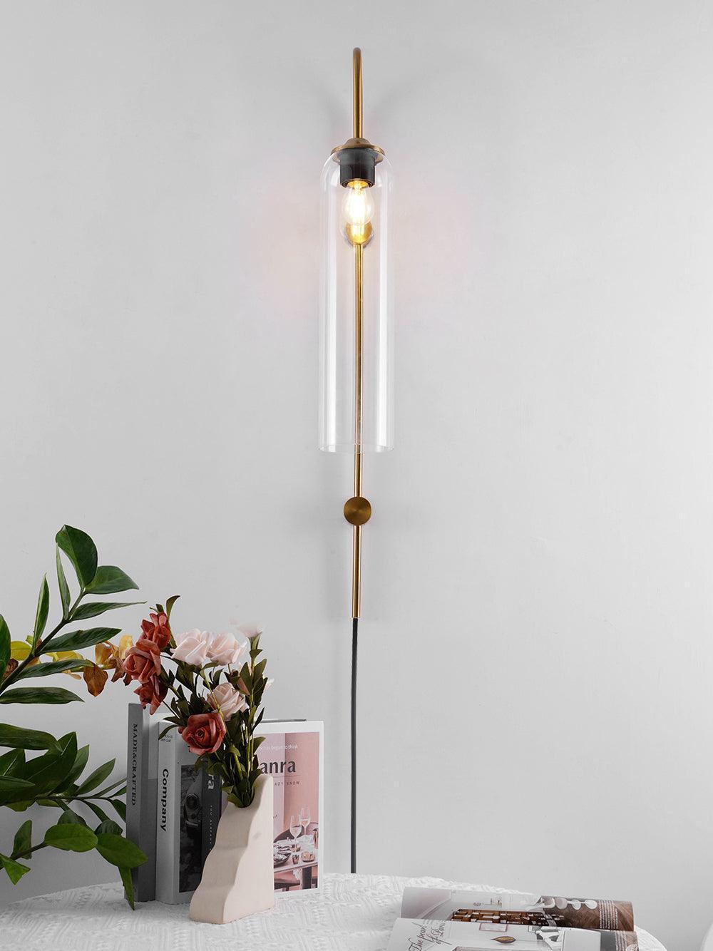 Sleek Glass Plug-In Wall Lamp, 7 Glass Colors