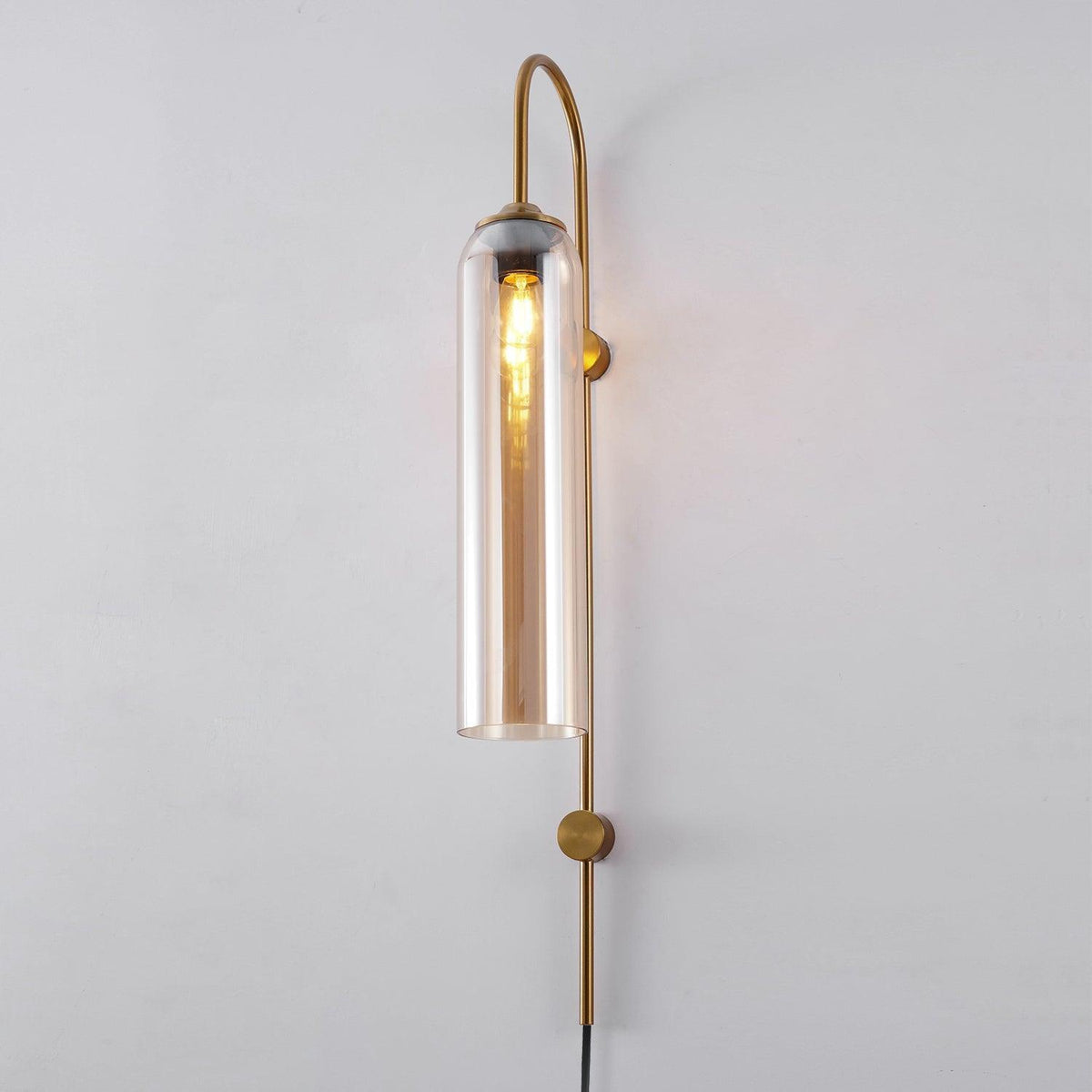 Sleek Glass Plug-In Wall Lamp, 7 Glass Colors