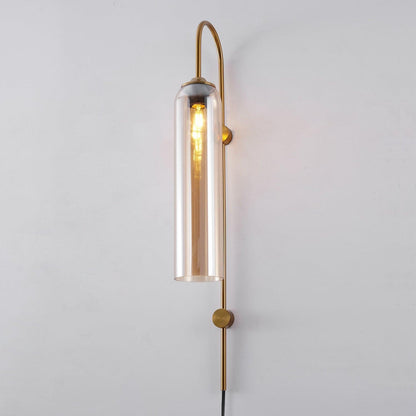 Sleek Glass Plug-In Wall Lamp, 7 Glass Colors