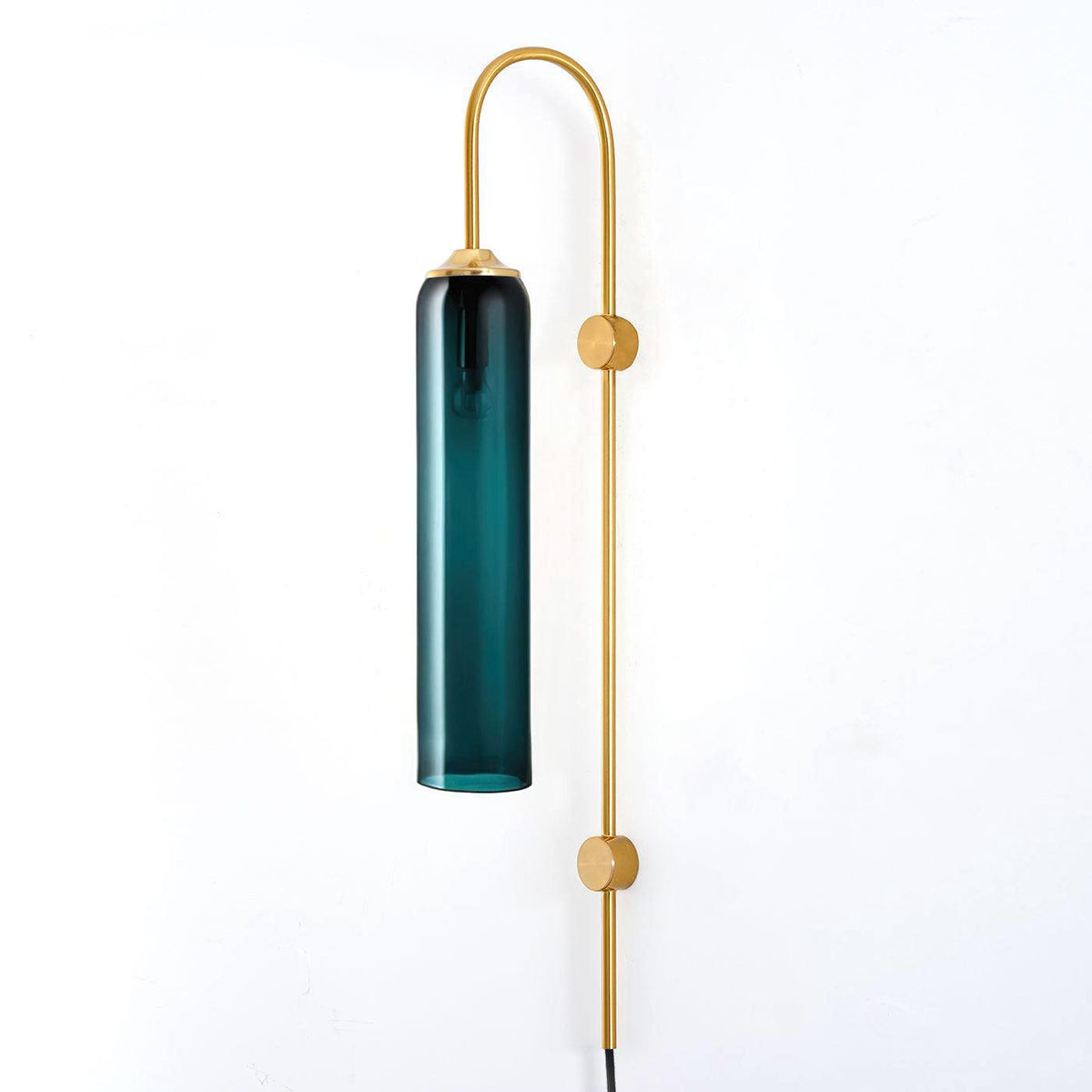 Sleek Glass Plug-In Wall Lamp, 7 Glass Colors