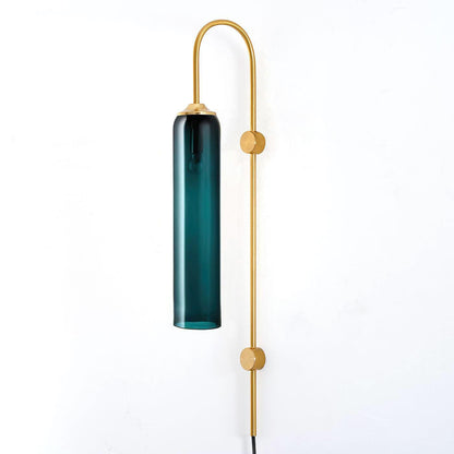 Sleek Glass Plug-In Wall Lamp, 7 Glass Colors