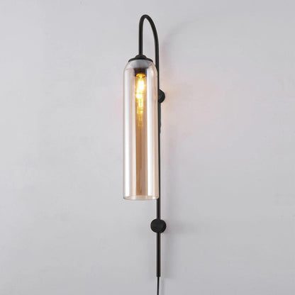 Sleek Glass Plug-In Wall Lamp, 7 Glass Colors