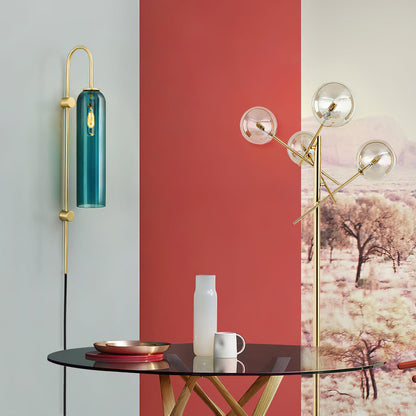 Sleek Glass Plug-In Wall Lamp, 7 Glass Colors