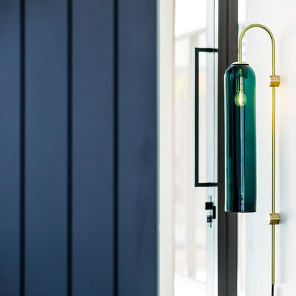Sleek Glass Plug-In Wall Lamp, 7 Glass Colors