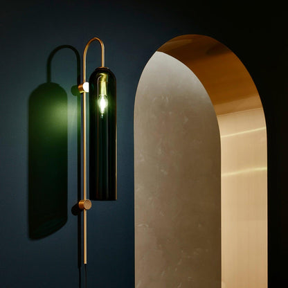 Sleek Glass Plug-In Wall Lamp, 7 Glass Colors
