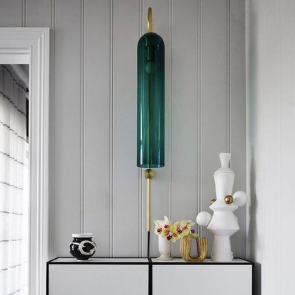 Sleek Glass Plug-In Wall Lamp, 7 Glass Colors