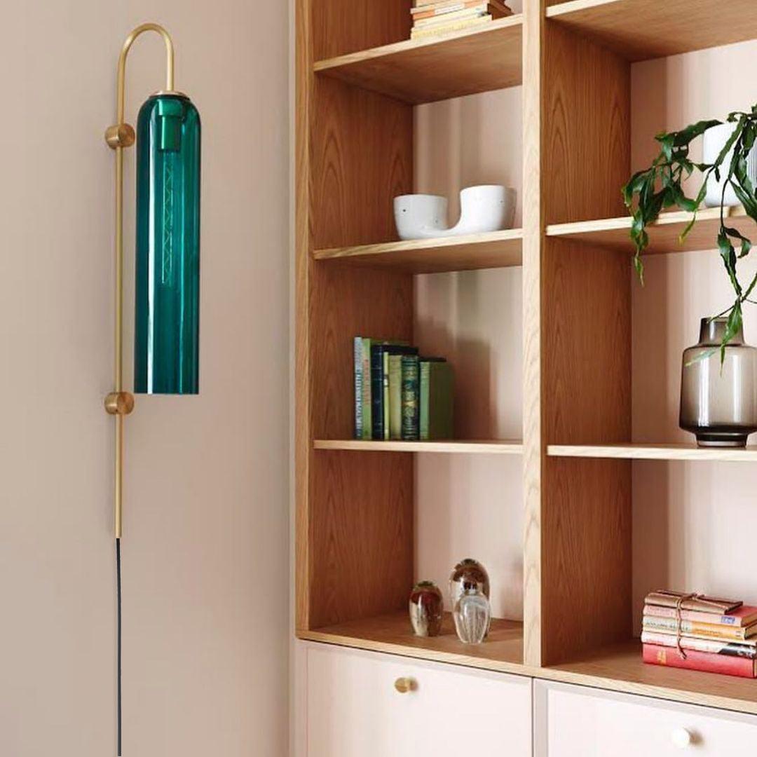 Sleek Glass Plug-In Wall Lamp, 7 Glass Colors