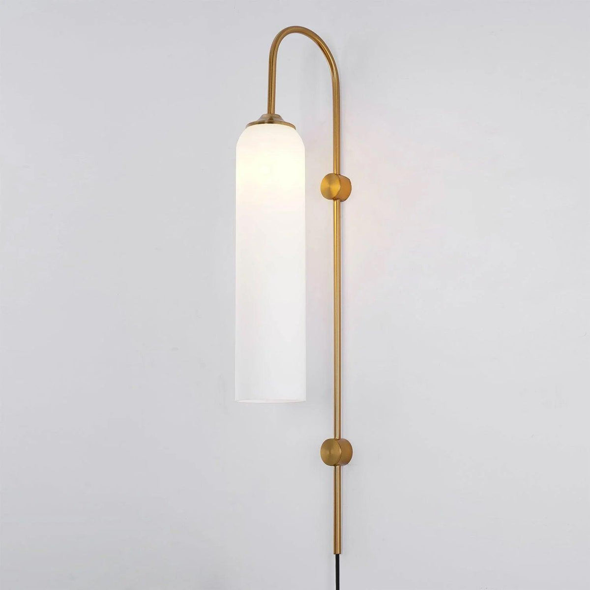 Sleek Glass Plug-In Wall Lamp, 7 Glass Colors — alternate angle