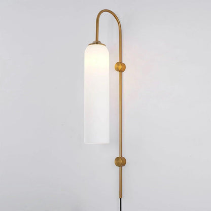 Sleek Glass Plug-In Wall Lamp, 7 Glass Colors — alternate angle