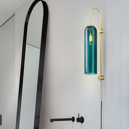 Sleek Glass Plug-In Wall Lamp, 7 Glass Colors
