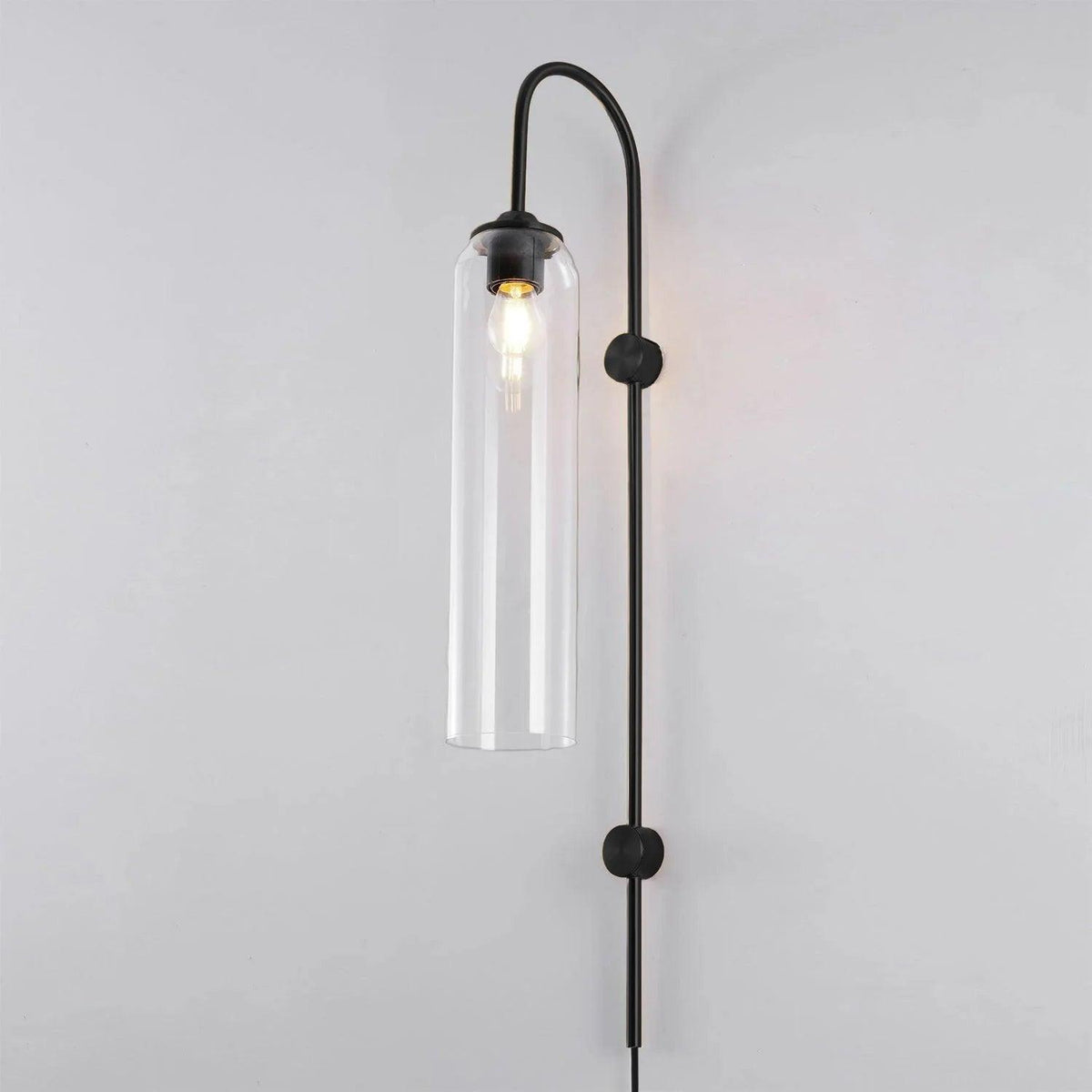 Sleek Glass Plug-In Wall Lamp, 7 Glass Colors