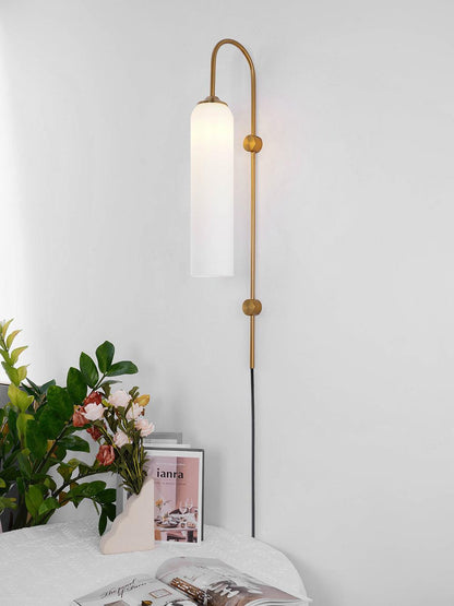 Sleek Glass Plug-In Wall Lamp, 7 Glass Colors