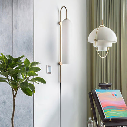 Sleek Glass Plug-In Wall Lamp, 7 Glass Colors