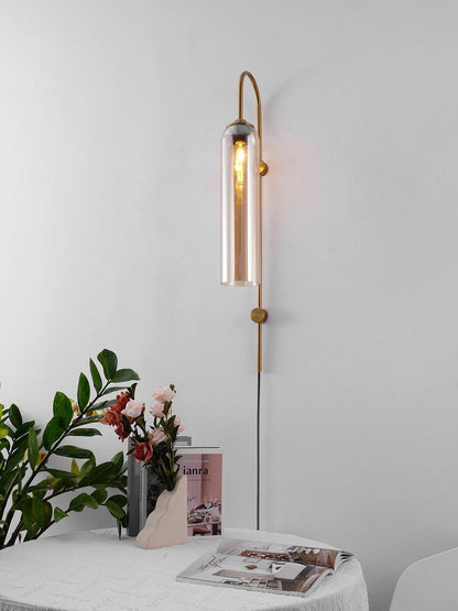 Sleek Glass Plug-In Wall Lamp, 7 Glass Colors