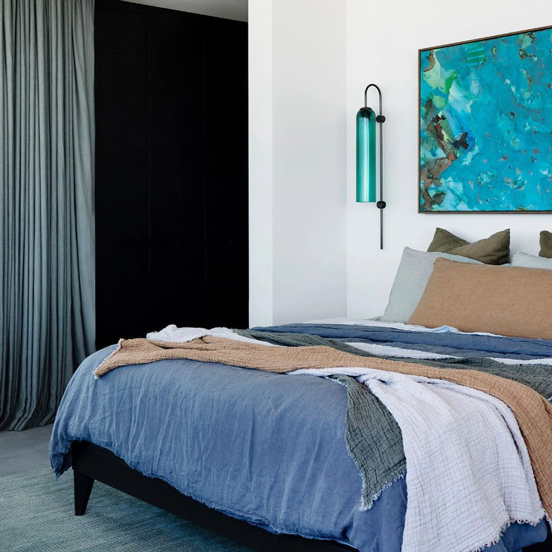 Sleek Glass Wall Lamp, 7 Glass Colors