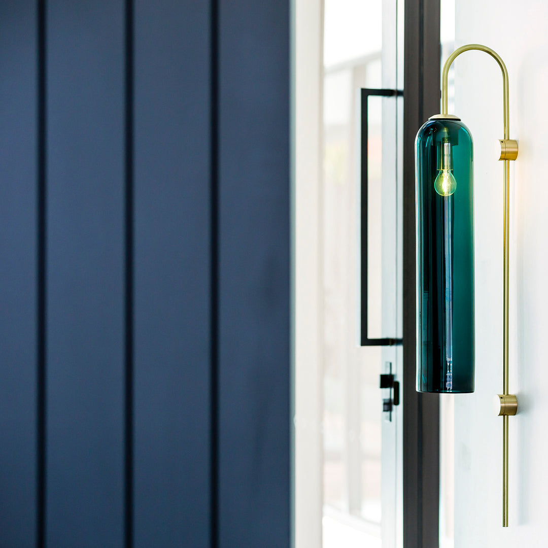Sleek Glass Wall Lamp, 7 Glass Colors