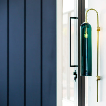 Sleek Glass Wall Lamp, 7 Glass Colors