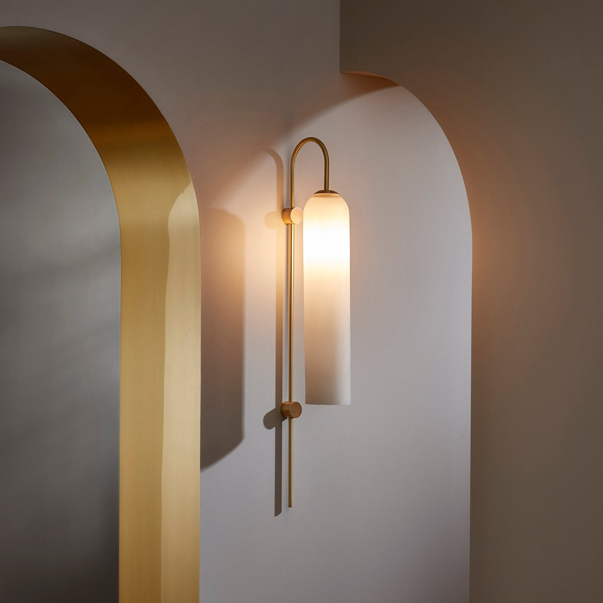 Sleek Glass Wall Lamp, 7 Glass Colors