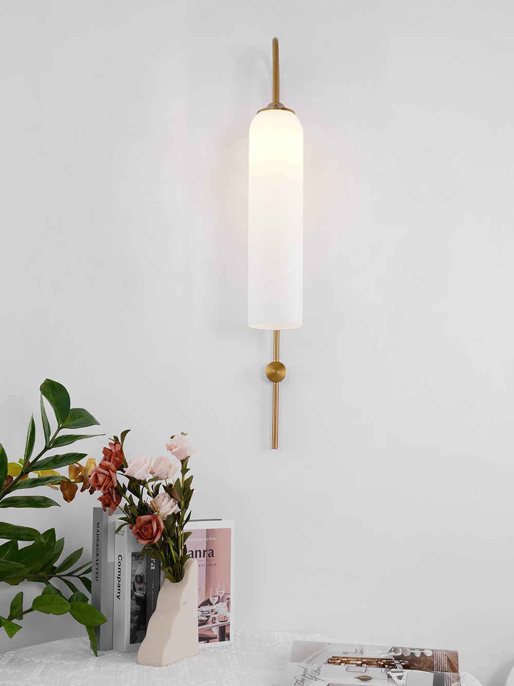 Sleek Glass Wall Lamp, 7 Glass Colors