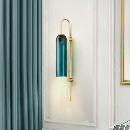 Sleek Glass Wall Lamp, 7 Glass Colors — detail view
