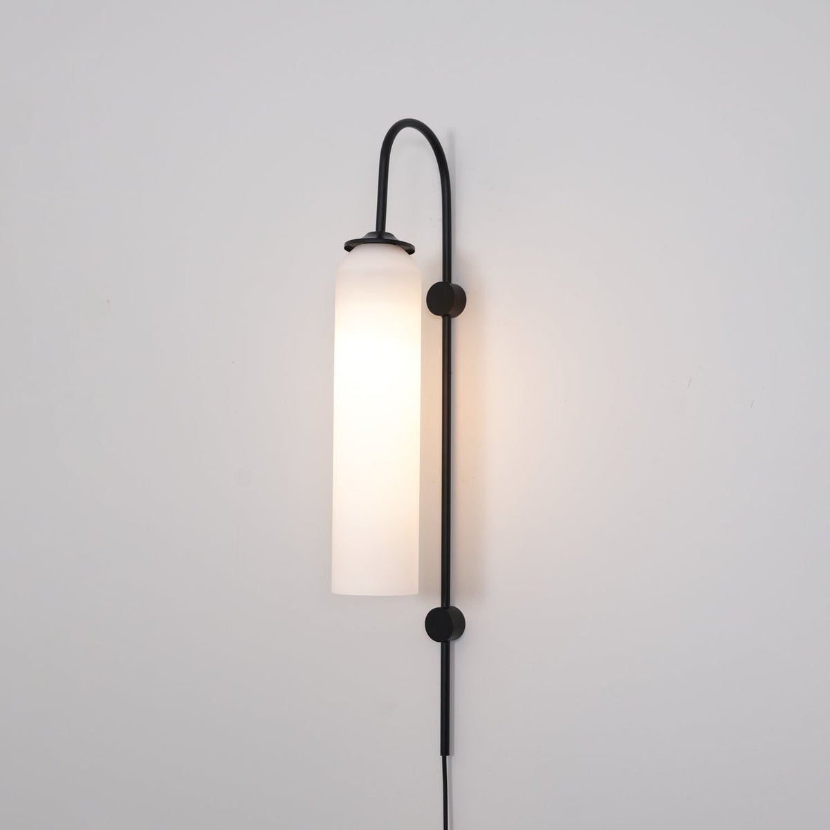 Sleek Glass Plug-In Wall Lamp, 7 Glass Colors