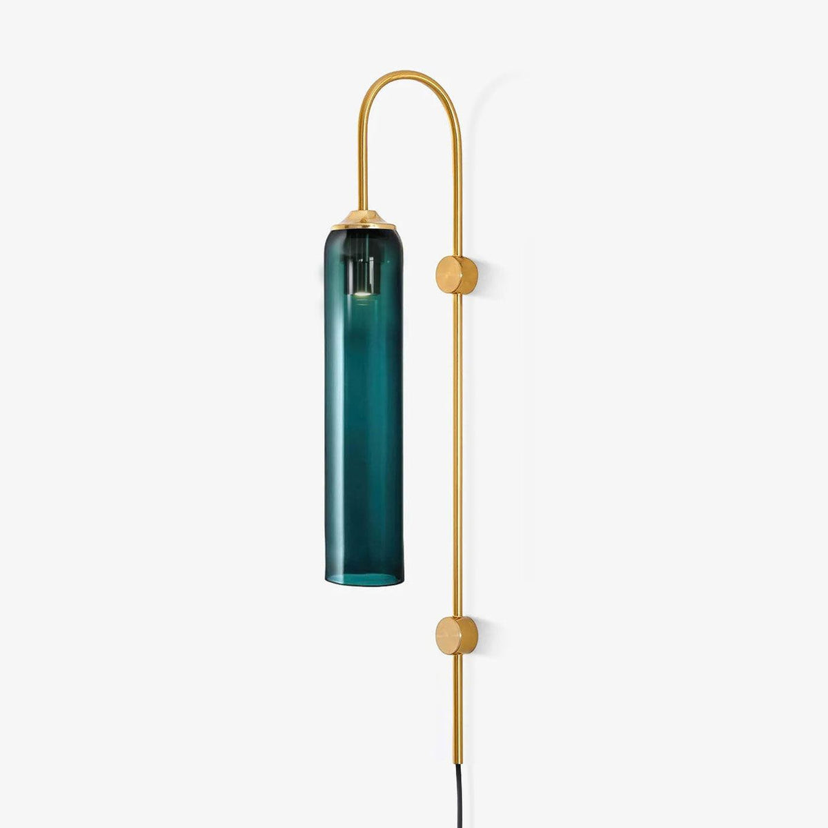 Sleek Glass Plug-In Wall Lamp, 7 Glass Colors — front view