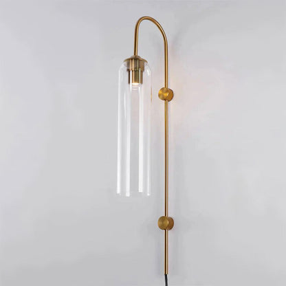 Sleek Glass Plug-In Wall Lamp, 7 Glass Colors — side view