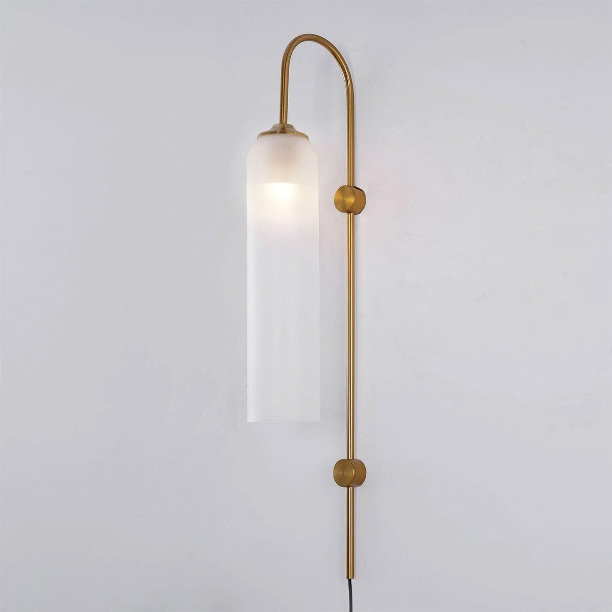 Sleek Glass Plug-In Wall Lamp, 7 Glass Colors — front view